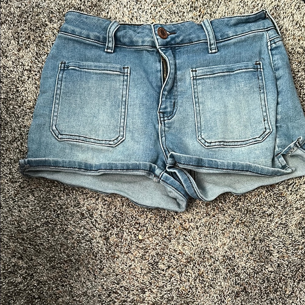 SO Blue Jean Shorts High-Waisted Cuffed